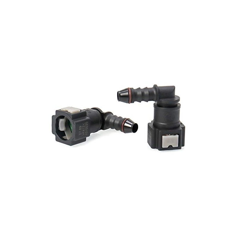 QWORK Fuel Line Connector Hose Coupling 90 Degree Quick Connector
