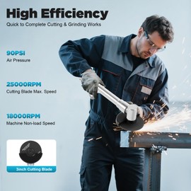 AGULIUM 3-Inch Air Cut off Tool, Long Handle Pneumatic Cut off Tool, Speed Adjustable Pneumatic Angle Grinder, Air Cutting Tool Grinder Tool, Pneumatic Cutting Machine, 90PSI 25000RPM