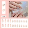 FIEONCIY Press on Almond Nails Medium Length Glossy Acrylic Almond