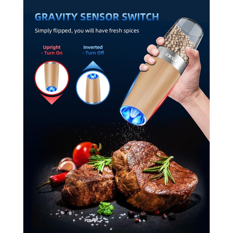 XinXu Electric Pepper Grinder, Salt or Pepper Mills & Adjustable