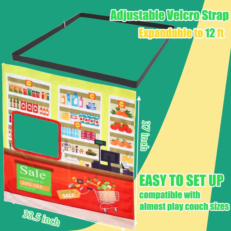 HAJOROM Play Panel for Kids Play Couch Childrens Supermarket Play