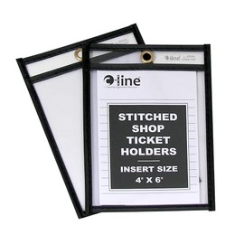 C-line 46046 46046 Stitched Plastic Shop Ticket Holder -4-Inch x6-Inch -Clear -25/Box