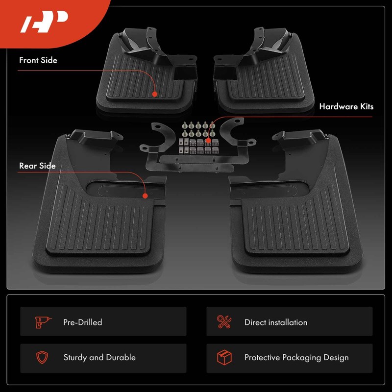 A-Premium Set of 4PCS Mud Flaps Splash Guards Mudflaps Mudguards