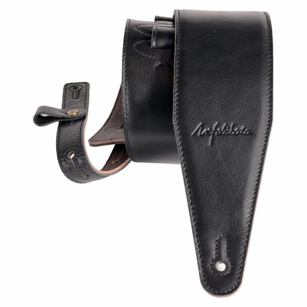 Nefelibata 3" Wide Guitar Strap, Adjustable Full Grain Leather Guitar