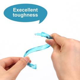 Qulable Blue Shower Curtain Hooks - 12 Pcs Circular Plastic Shower Curtain Rings for Bathroom - O Shaped Transparent Aqua Blue Shower Hooks Rings for Shower Curtain Rod