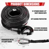 FIERYRED Synthetic Winch Rope Cable Kit 3/8inch 100FT 26500lbs Winch