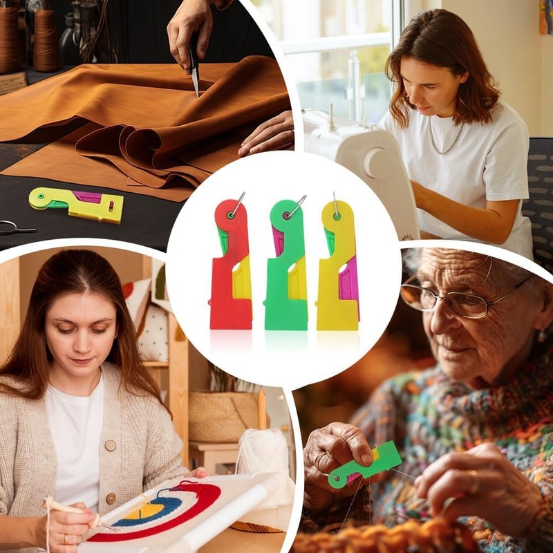 Automatic Needle Threader Tool, Ergonomic Quick Threading Tool for Sewing,