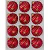 12 TLG. Glas-Weihnachtskugeln Set in Ice Rot Gold Komet -