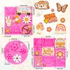 Whaline 3Pcs Groovy Boho Fondant Molds Groovy Hippie 3D Silicone