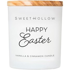 SweetHollow Happy Holidays Vanilla Cinnamon Scented Candle, Gift for Every Holiday Celebration, Long-Lasting Fragrance, Highly Scented, All Occasions, Large (Easter)
