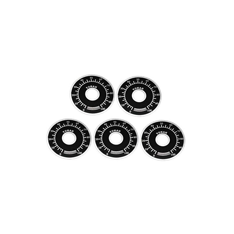 uxcell Rheostat Variable Transformer Potentiometer Control Dial Face Plate 5pcs