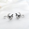 Twoowl Dragonfly Earrings 925 Sterling Silver Black Celtic Stud Earrings