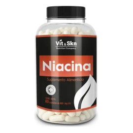 Niacina Vitamina B3 Súper Premium Vit  Skn 60 Cápsulas Sabor Sin Sabor                                                                                