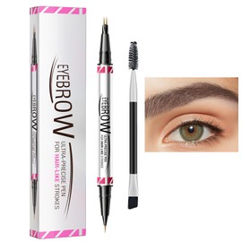 2 In 1 Eyebrow Pen With Eye Liner Pencil,2 In 1 Makeup Brow Pen Eye Liner Pencil | Double Head Natural Looking Brow Pencil for Shopping, Business Trip, And Parties