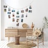 Boho Style Hanging Photo Display with 30 Clips for Bedroom,