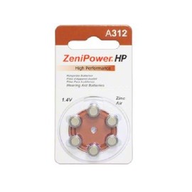 ZeniPower 60 x Size 312 Hearing Aid Batteries