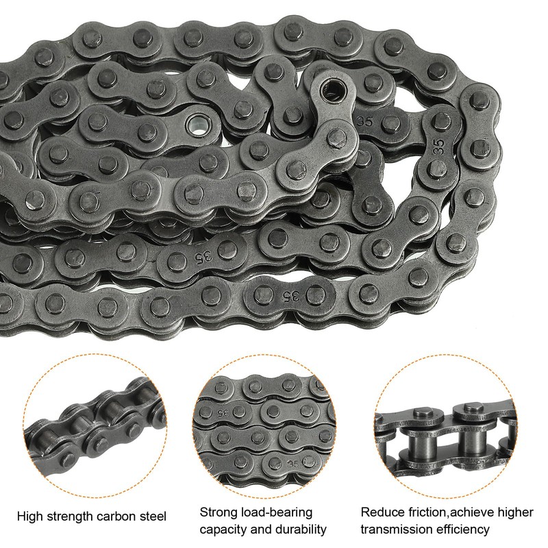 sourcing map #35/06C-1 Roller Chain 3 Feet 3/8" Pitch Carbon