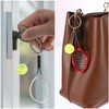 PATIKIL Tennis Keychain, 4Pcs Mini Tennis Racket Keychain Key Ring