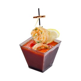 Restaurantware 2 Ounce Mini Kova Cups 100 Square Small Appetizer Cups - Lids Sold Separately Heavy-Duty Smoked Gray Plastic Parfait Cups Serve Mousse Or Samples For Weddings Or Parties
