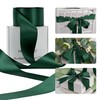 HUIHUANG Hunter Green Satin Ribbon 2 inch Double Side Green