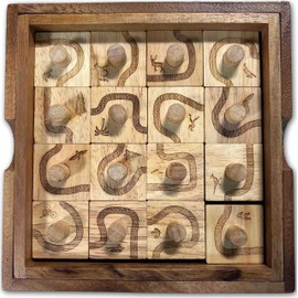 Trail Run Wood Brain Teaser Puzzle - Edge Match to Complete Path - Creative Crafthouse