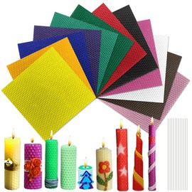 Bienenwachsplatten, Bienenwachs-Kerzenherstellungs Set, Farbiger Bienenwachskerzen Selber Machen Set, Bienenwachs-Bienenwachsplatten für Kerzen, mit Kerzendochte, für Erwachsene und Kinder (C)
