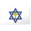 CafePress Star of David with Cross Sticker Rectangle Bumper Sticker