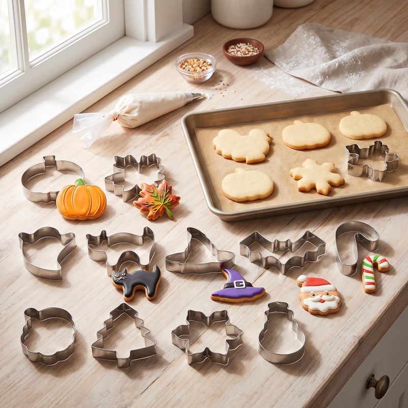15 Pcs Thanksgiving Halloween Holiday Stainless Steel Cookie Cutters