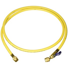 Yellow Jacket 29006 Plus II 1/4" Hose with Compact Ball Valve, 72", Yellow