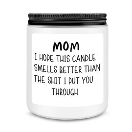 Homsolver Mothers Day Gifts from Daughter Son,Birthday Gifts for Mom, Her, Bonus Mom, Mother (mom i Hope This Candle-White)