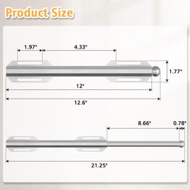 Valet Rod For Closet Pull Out, Heavy Duty Adjustable Valet Rod For Closet, Laundry Room, Bedroom, Bathroom (Silver)