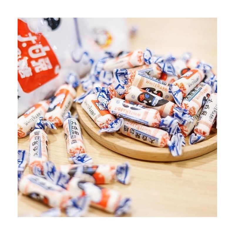 White Rabbit Candy，White Rabbit，Chinese Candy，500 Gram，About 90 pieces，Desserts, Wedding,Easter,Rabbit Toffee,Shanghai