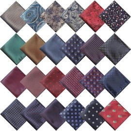 24 Pieces Pocket Squares for Men Suit Pocket Handkerchief Soft Colored Men Assorted Hankies for Wedding Party - Style: Vibrant Style