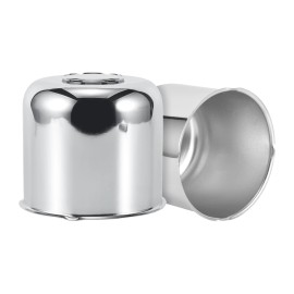2PCS 4.88" Push Through Center Caps for Trailer Truck RV Wheel Rims 4.88" Center Bore Chrome Carbon Steel, 4.33" Height, SilverSpecification: PL2D488H433-LT 9-2