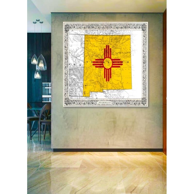 GRANDART.COM - New Mexico Color Map - Canvas Wall Art