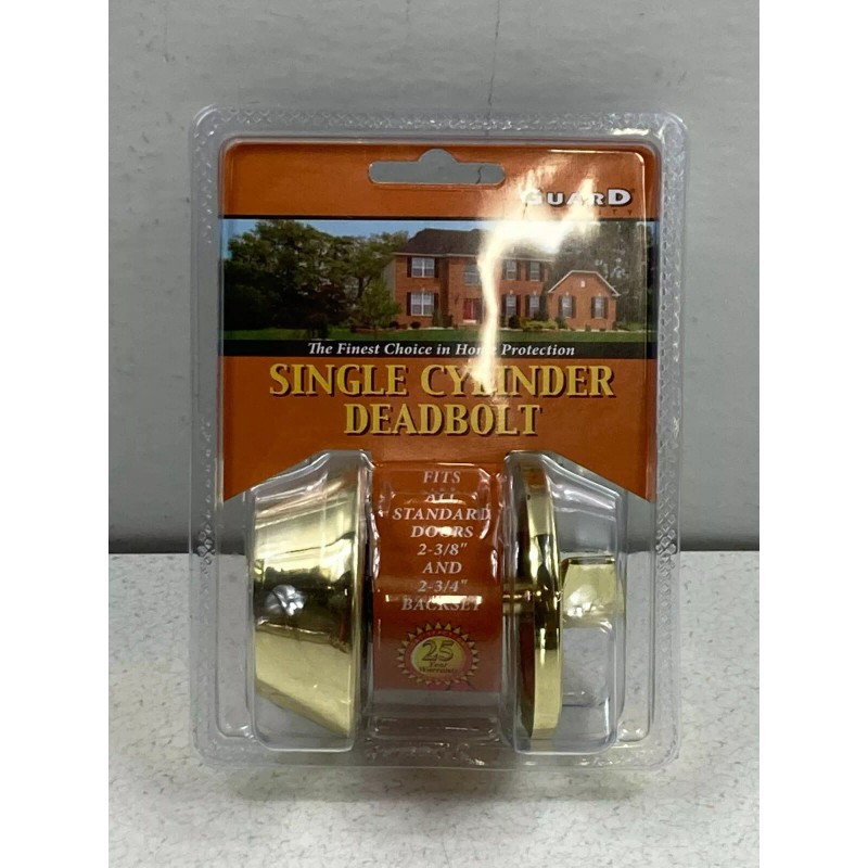 Guard Security 281HDPB Single Cylinder Deadbolt Door Lock in Polished