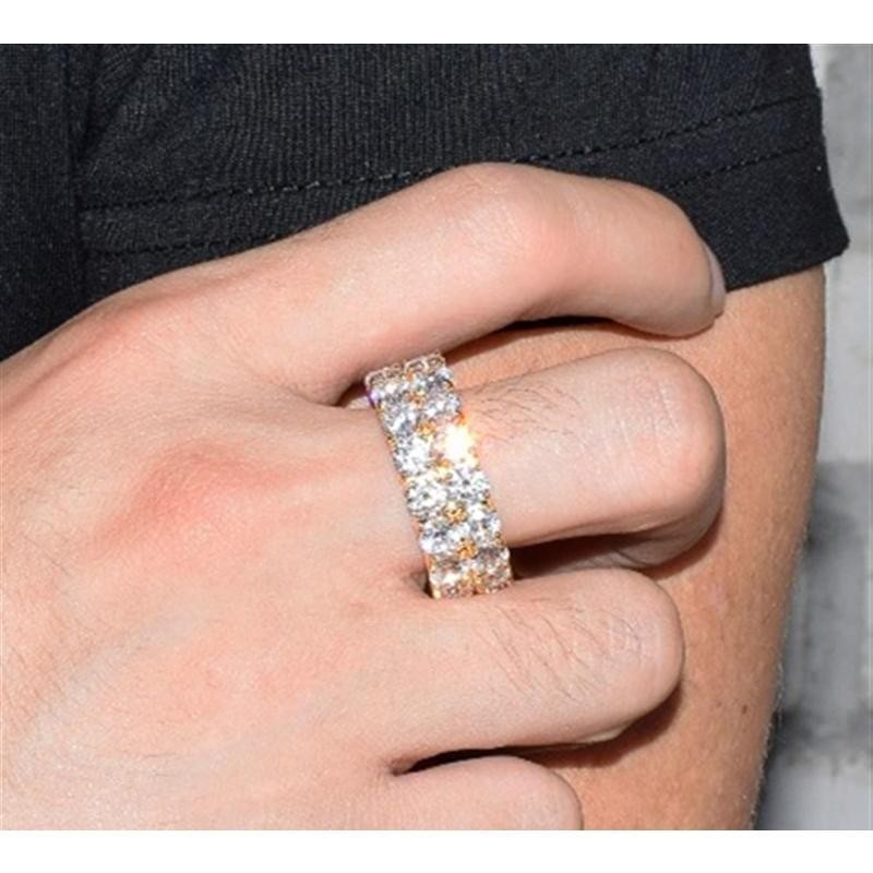 2 Row VVS Synthetic Moissanite Tennis Rings For Women Men