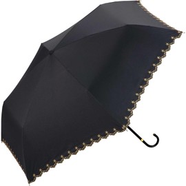 [2025] Wpc. Parasol Light Shielding Star Pattern Scalloped Mini Black <100% Light Shading Ratio / 100% UV Reduction / UPF 50+/Thermal Blocking/Rain / Rain / Sun / Rain / Outdoor Use > Folding Umbrella