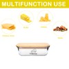 Yomjarl Cheese Container for Refrigerator,Glass cheese slice holder with Wooden