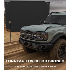 Tonneau Cover Compatible with 2021-2025 Ford Bronco 4-Door, 600D Oxford Cloth Soft Trunk Cargo Cover Tailgate Cover 21-25 Bronco Accessories