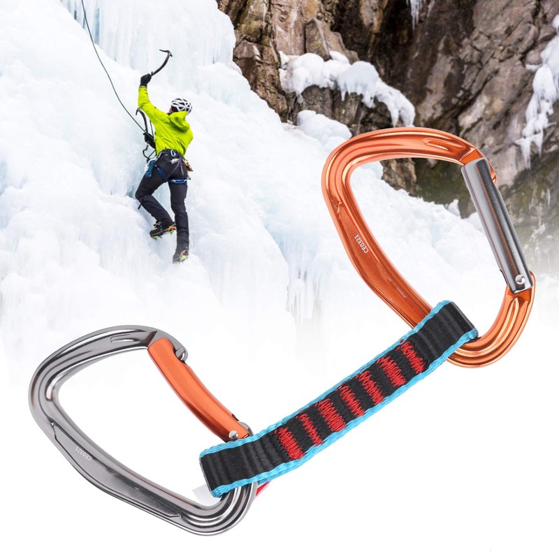 Fybida Climbing Quickdraw Anti‑aging Curved Protection Safety Lock Extender Nylon