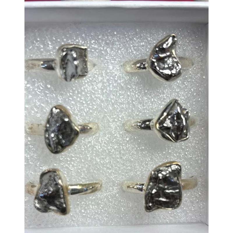 Natural Creations Sterling silver ring size 8 Meteorite Raw