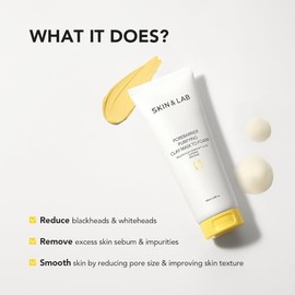 SKIN&LAB Mascarilla De Arcilla Purificante Porebarrier Para Hacer Espuma | Arcilla Amarilla Y Cafeína | Elimina El Sebo Y Las Impurezas | Limpiadora | 100 Ml