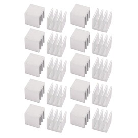 sourcing map 20Pcs 10mm x 10mm x 10mm Aluminum Heatsink Radiator Cooling Fin Silver Tone