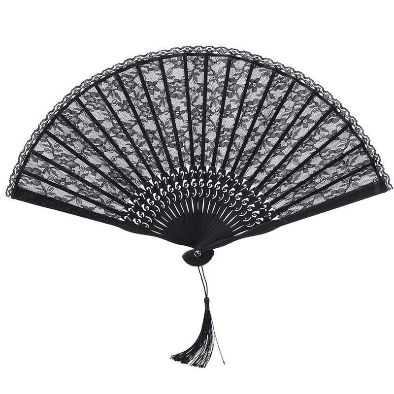 Abanico plegable de bambú para danza, abanico de mano estilo