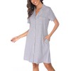 Vlazom Women Soft Nighties V-Neck Button Down Nightdress Classic Boyfriend