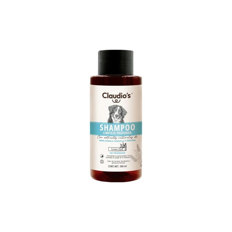 Shampoo Claudio's para Perros - Limpieza Profunda. 500 ml