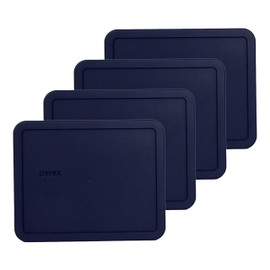 Pyrex 7212-PC 11-Cup Blue Food Storage Replacement Lid (4-Pack) - Made in USA