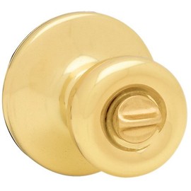 Kwikset 300T 3 CP RCL RCS BBPKG Tylo Bed/Bath Knob in Polished Brass
