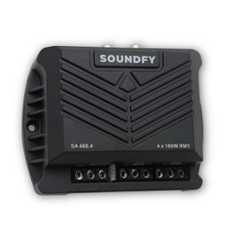 Soundfy SA 400.4 4-Channel Digital Car Audio Amplifier, 400W RMS 2 Ohms Stable, Compact Class D Multi-Channel Amp with Crossover & MOSFET Power Supply, Full-Range Sound Quality